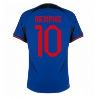 Fotbalové Dres Holandsko Memphis Depay #10 Venkovní MS 2022 Krátký Rukáv